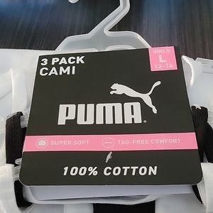 Set of 3 girls size large camisoles. Two white, one black.